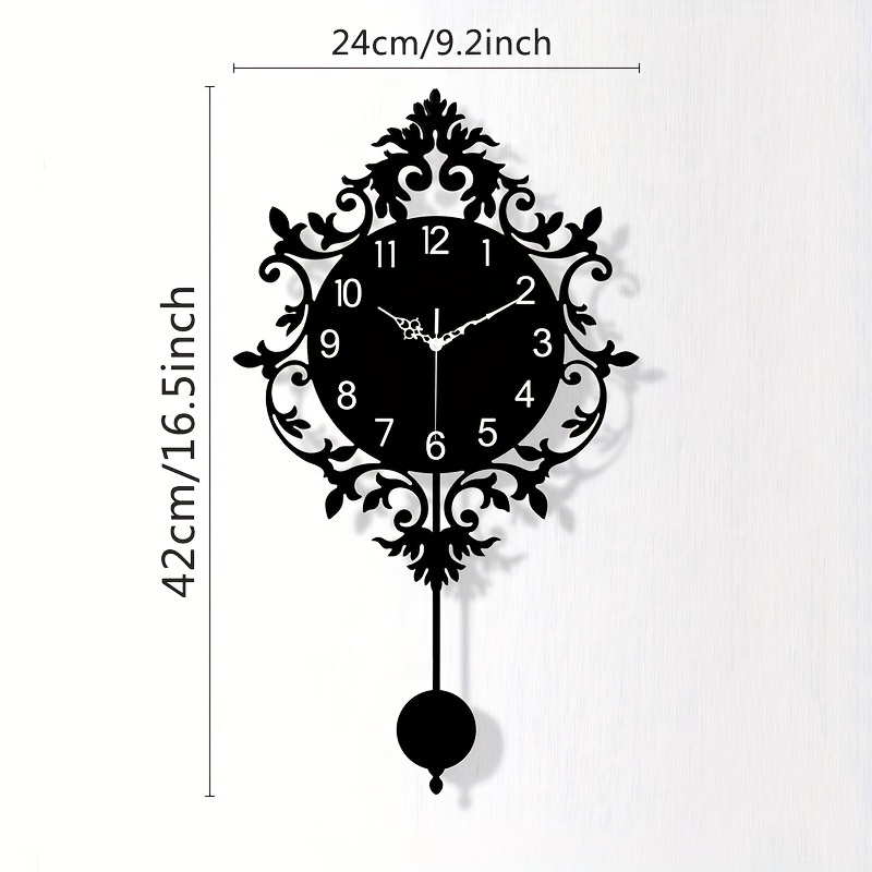 TEMU Silent Wall Clock With Hollow - For Home, & | Day, New Year, Easter Gift