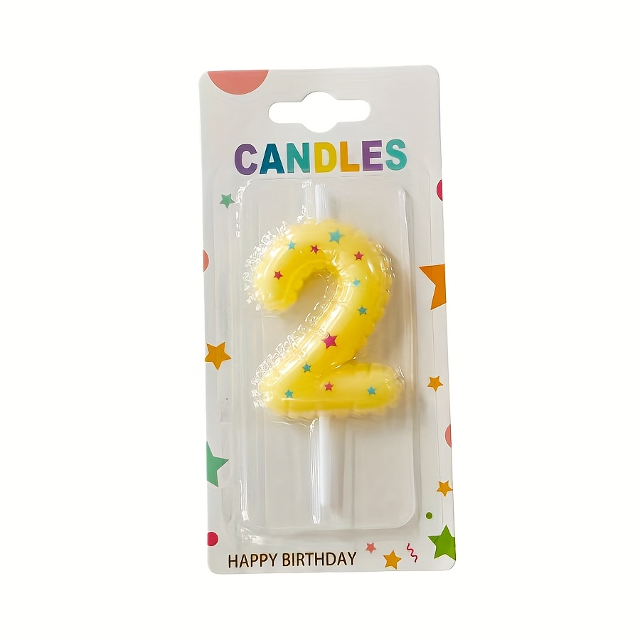 Image of 1pc Candy-colored Print Number Birthday Cake Decoration Supplies Creative 0-9 Indoor Birthday Party Supplies Baking Plug-in, Halloween, Christmas