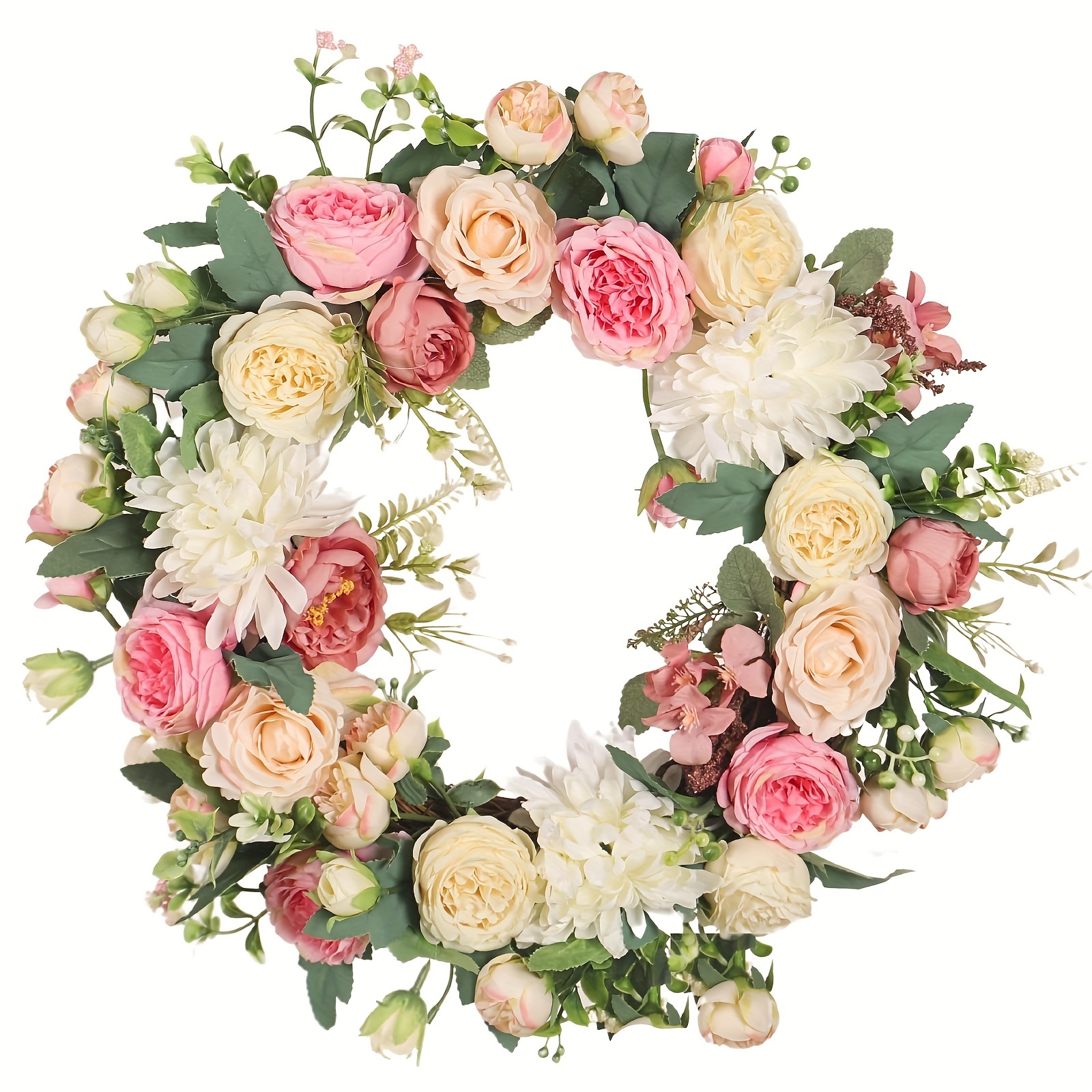 

Elegant & Rose Artificial Wreath - Indoor/outdoor Decor, Weddings, Holidays & , ,