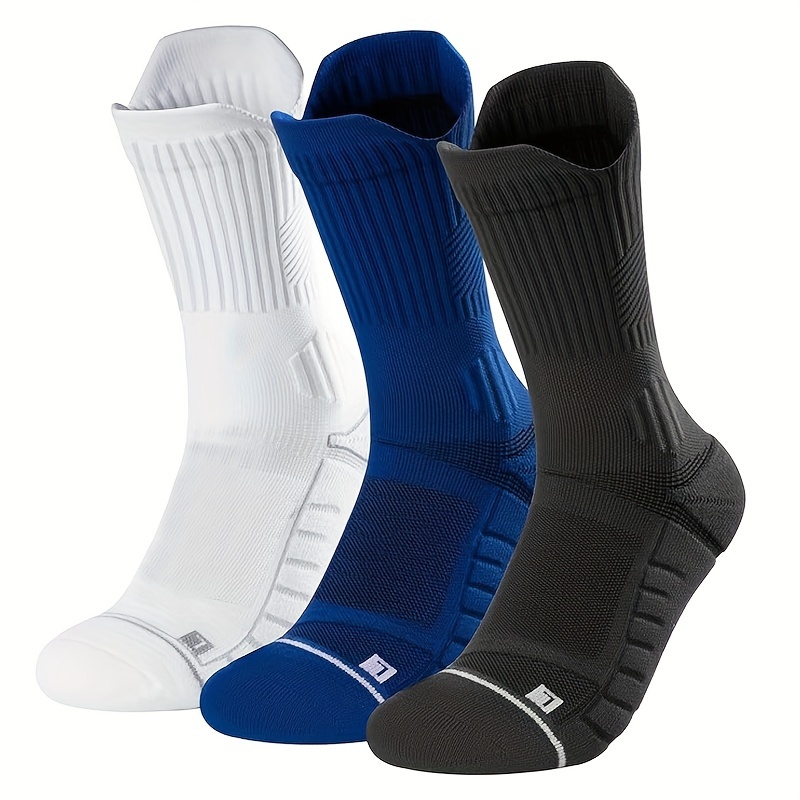 E-shop 3/5 Doppel Packung Größe 47 Professionelle Basketball Dämpfungs Sport Socken, Verdickte Nylon Kompressionssocken
