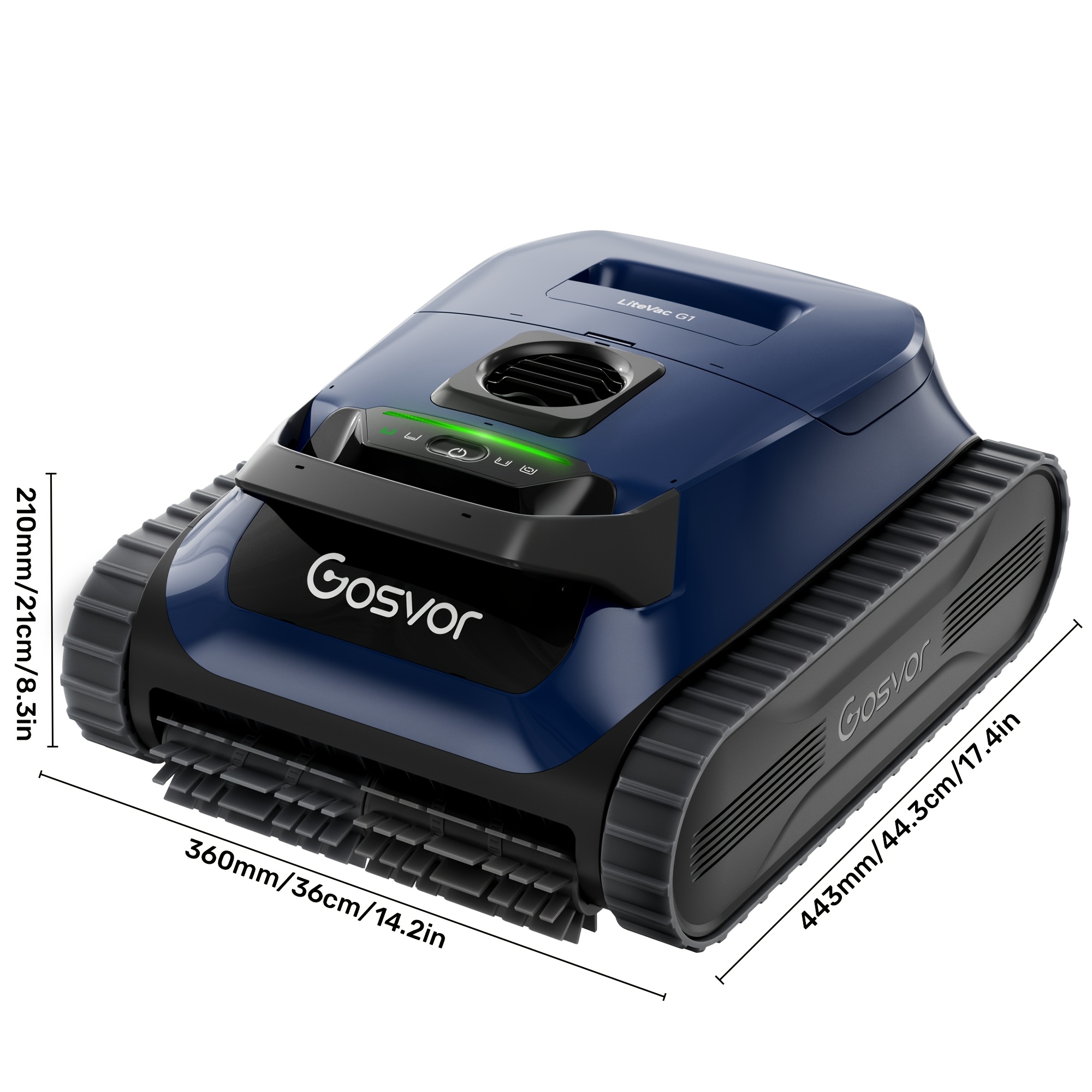 Image of Gosvor New Pool Vacuum, Wall & Waterline & Platform Cleaning, 15.2 Lbs Ultra-lightweight, Up To 150min , Double Filtration, Smart Navigation & App, For Pools Up To 2153