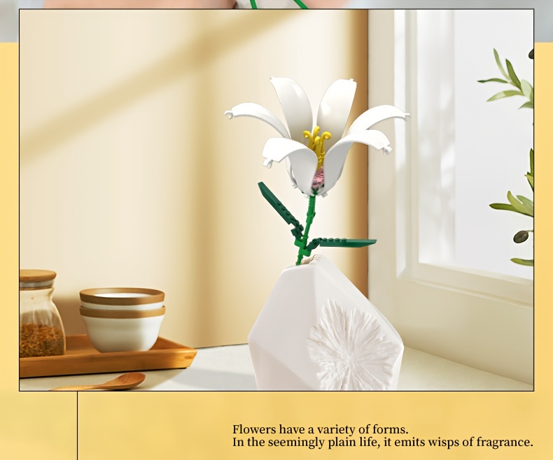 Bouquet De 11 Roses éternelles – 841 Pièces De Construction DIY Avec Vase – Cadeau Saint-Valentin, Fête Des Mères, Anniversaire