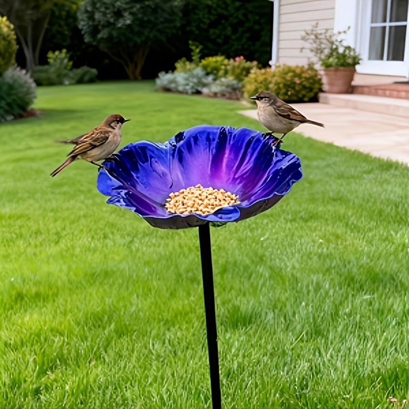 [3d] Flower Decoration Made Of Metal, Featuring Hand-painted Gradient Techniques. Have -dimensional, Full Texture With Vibrant Red, Orange, Blue, And That Catch And Shimmer In Sunlight. Designed To Be