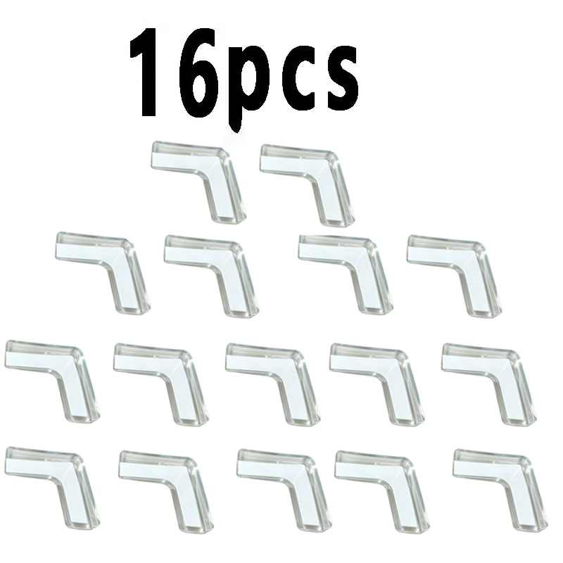 TEMU 16pcs Set Of Transparent Table Corner Protectors, High Elasticity And Shock Absorption, Transparent Corner Protectors - Suitable For Living