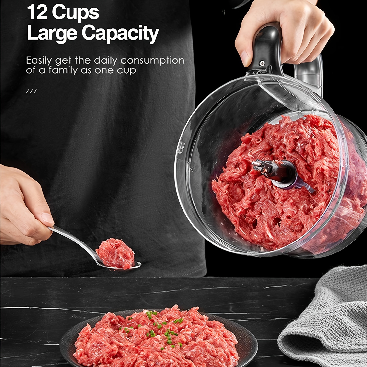 12 cup food processor 6 functions for chopping slicing shredding purees dough details 2