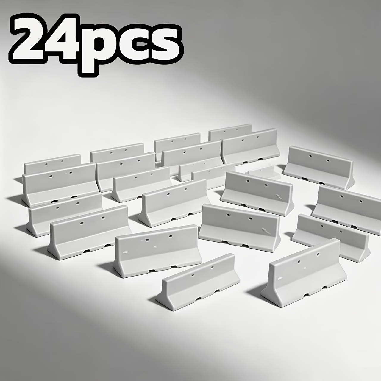 Image of 24pcs Ho Scale Highway Plastic Model, Safety Fence, Road Barrier, Suitable For Sand Layout, Miniature Scene Decoration, Scenery, Miniature Scene Matching, And Macro Photography