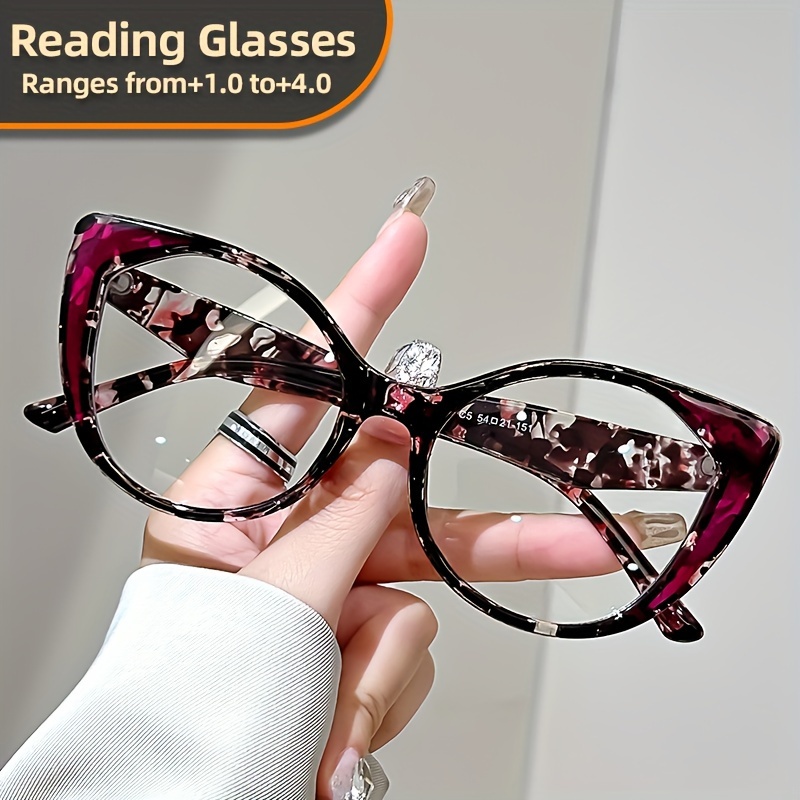 1-pair reading glasses vintage cat-eye magnifying glasses with
