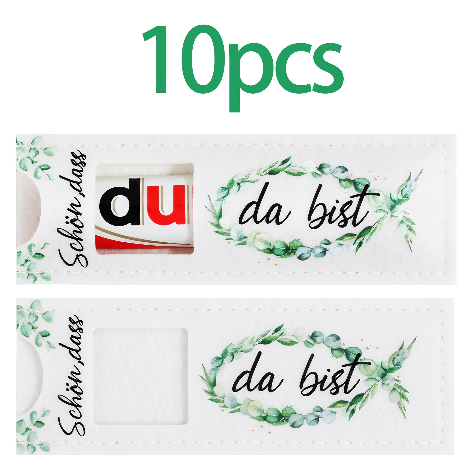 E-shop Geschenk für Sie/Ihn 10 Stk. Filz-Geschenkboxen, deutsche „Schön, dass Du da bist!“ Schokoladenbeutel, Gastgeschenke, Dankesgeschenke, geeignet