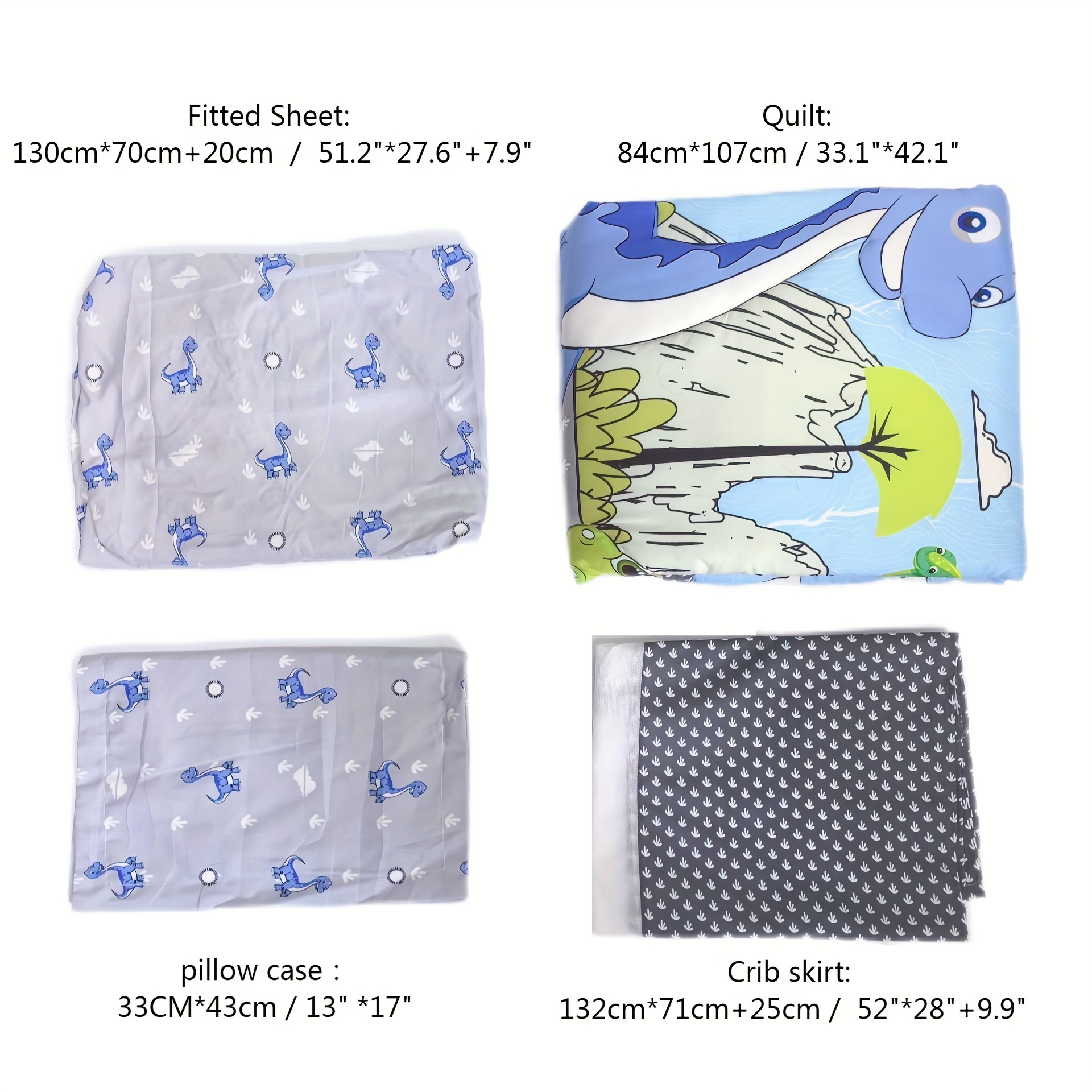 Dinosaur Paradise 4pcs Printed Sheet Set for Kids
