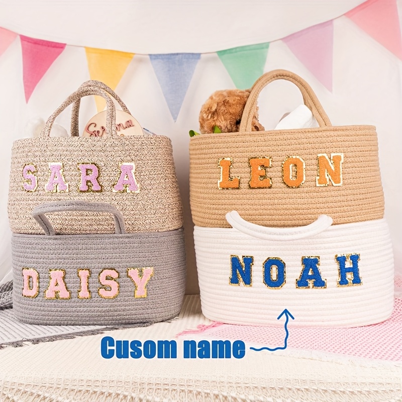 Pure Handmade Custom Basket with English Name Alphabet Template