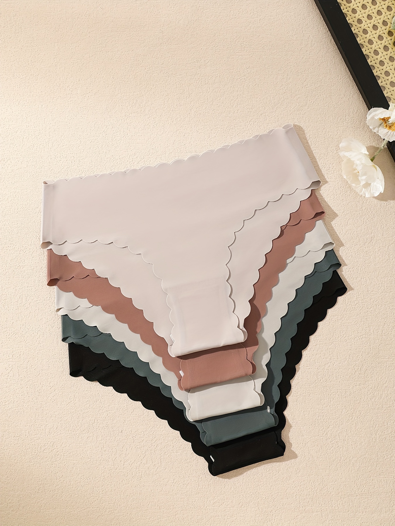 5-pack Seamless Women's Underwear, Solid Color One-piece Quick-dry Panties