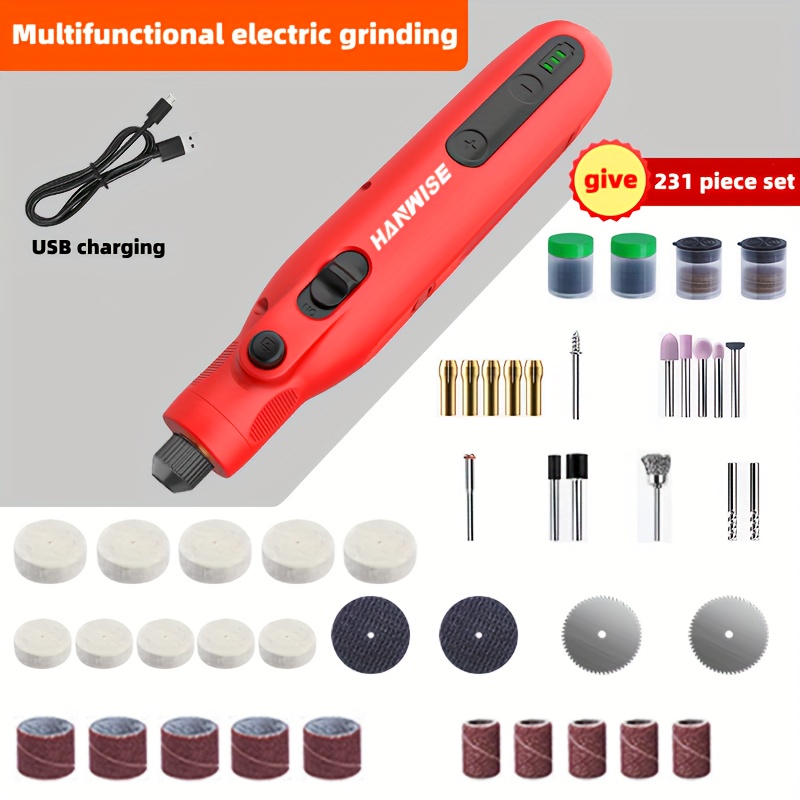 

Hanwise 231 3.7v Rotating , 231 Usb Charging 6- Rotating Accessories, Rotating Tool For Polishing, , Etching, , Diy Crafts