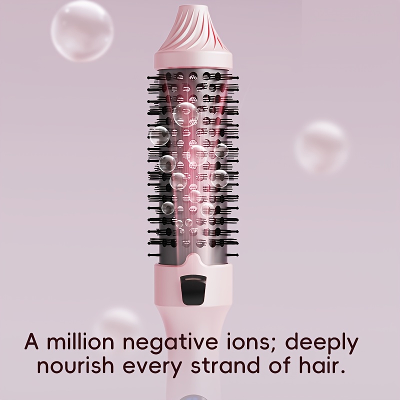 1 in 1 brush styler dual voltage 110 210 c fast for volume non tangling compact lightweight design with ergonomic handle interchangeable comb attachment works as hair straightener curling wand comb voltage 110 240v ideal for wet dry hair women men travel friendly hair styling device Product details 4