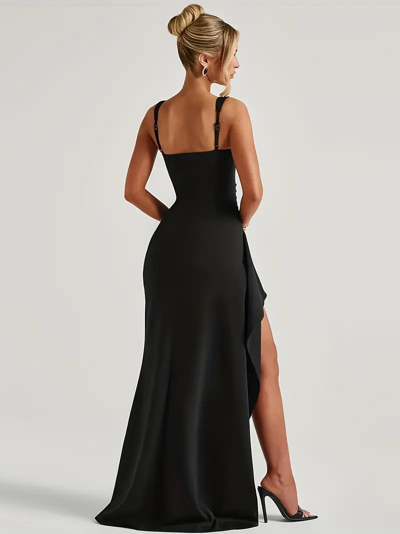 Shift Dress Black Pleated Detail Frill Hem Bodycon Dress A Solid Color Dress Women Featuring Thin Shift Dress Black Pleated Detail Frill Hem Bodycon Dress A Solid Color Dress Women Featuring Thin