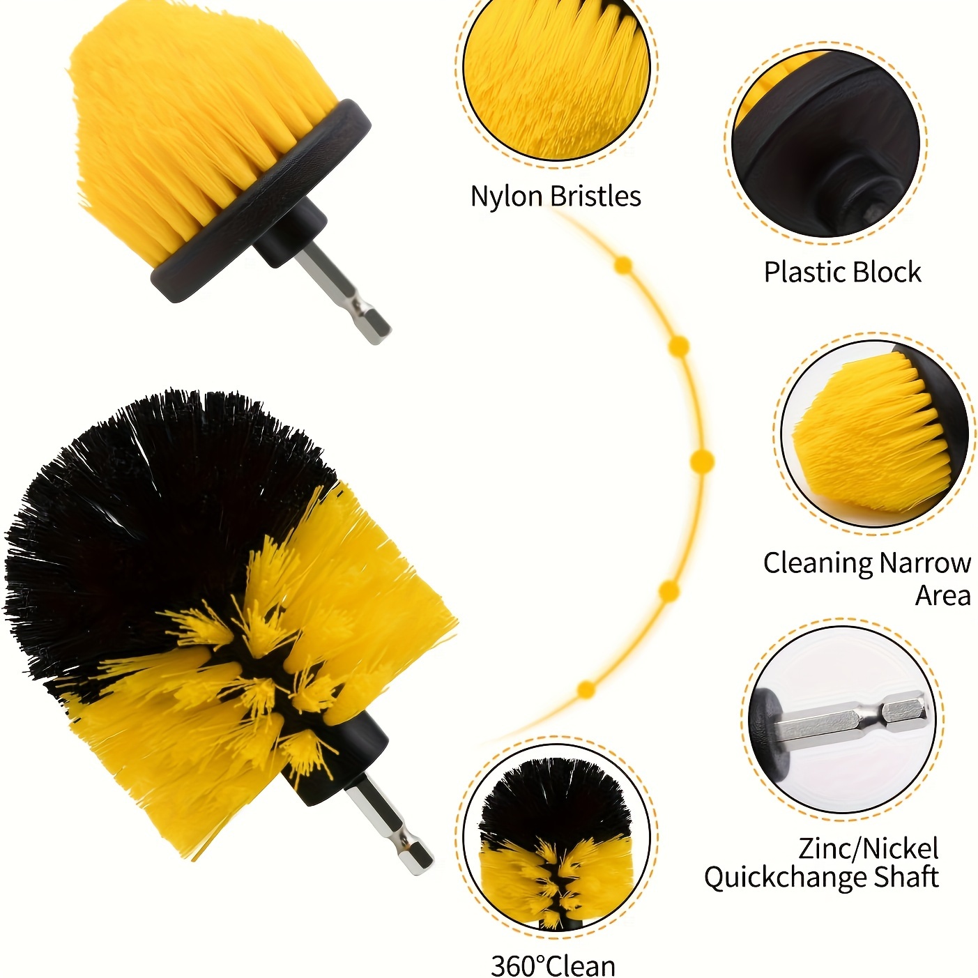 Drill Brush Attachment Set Power Scrubber Brush + Extend - Temu