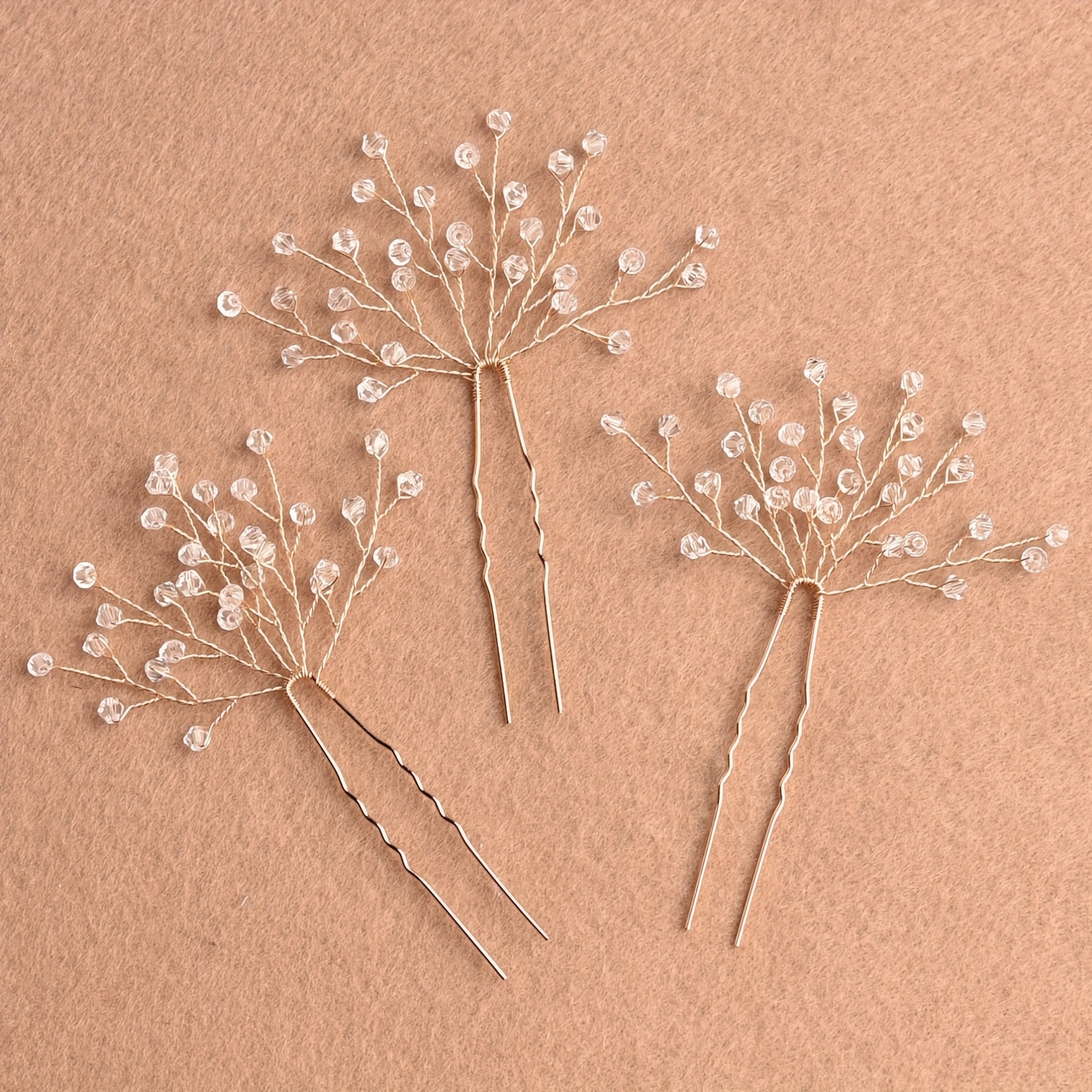 TEMU 3pcs Handmade Hair Clip Hairpin For Women Party Bridal Wedding Hair Additions Jewelry Hairpin