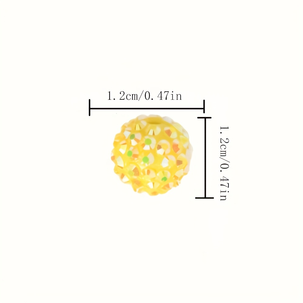 Image of 30pcs 12mm Vibrant Beads For , Bracelets & Pen Decorations – Colorful Resin Handmade Craft Accessories With Design, Bracelet Crafting | Vibrant Bead Colors | Glossy Finish, Beads For Jewelry Making