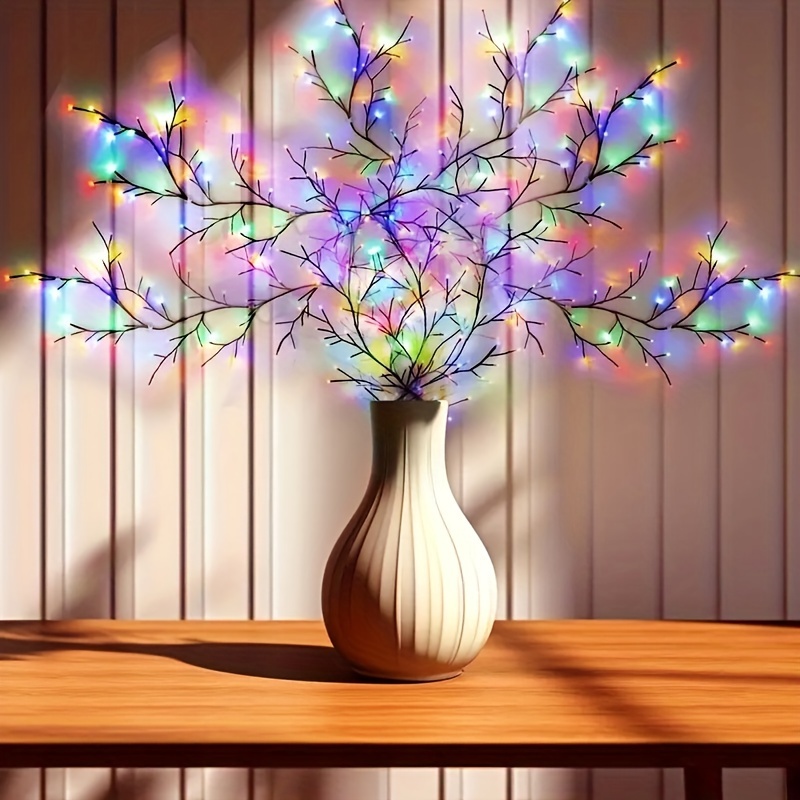 1 set colorful courtyard desktop decoration willow vine led light string 8 lighting   flashing usb power supply rgb wall mounted christmas branch light with button switch curtains bedroom balcony fence   porch decoration 71inch Product details 3