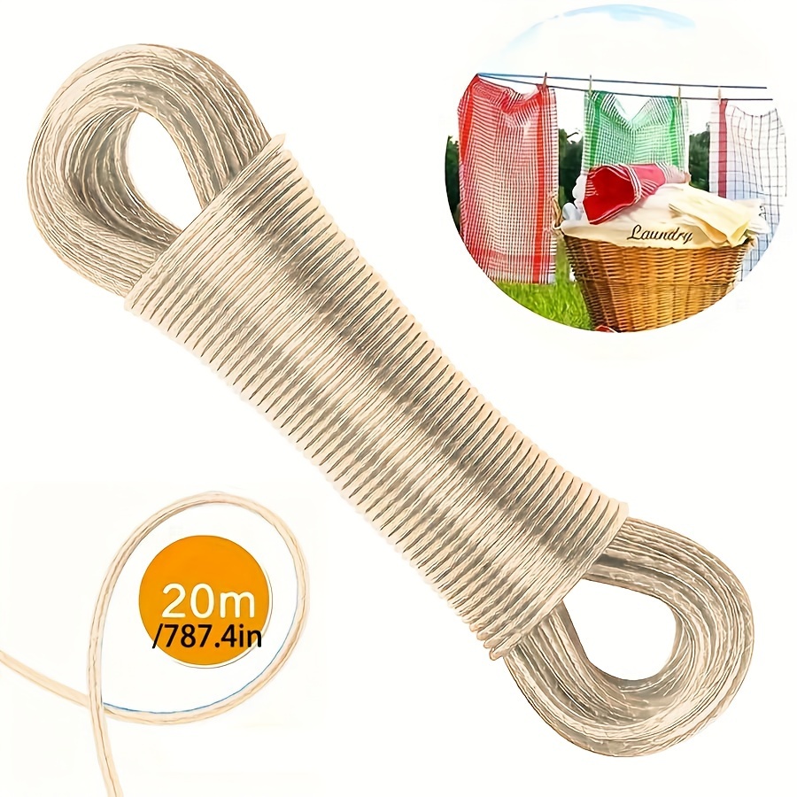 

1pc 20m Steel Clothesline With Pvc Coating – , , And Easy To Clean, Indoor Outdoor Supplies