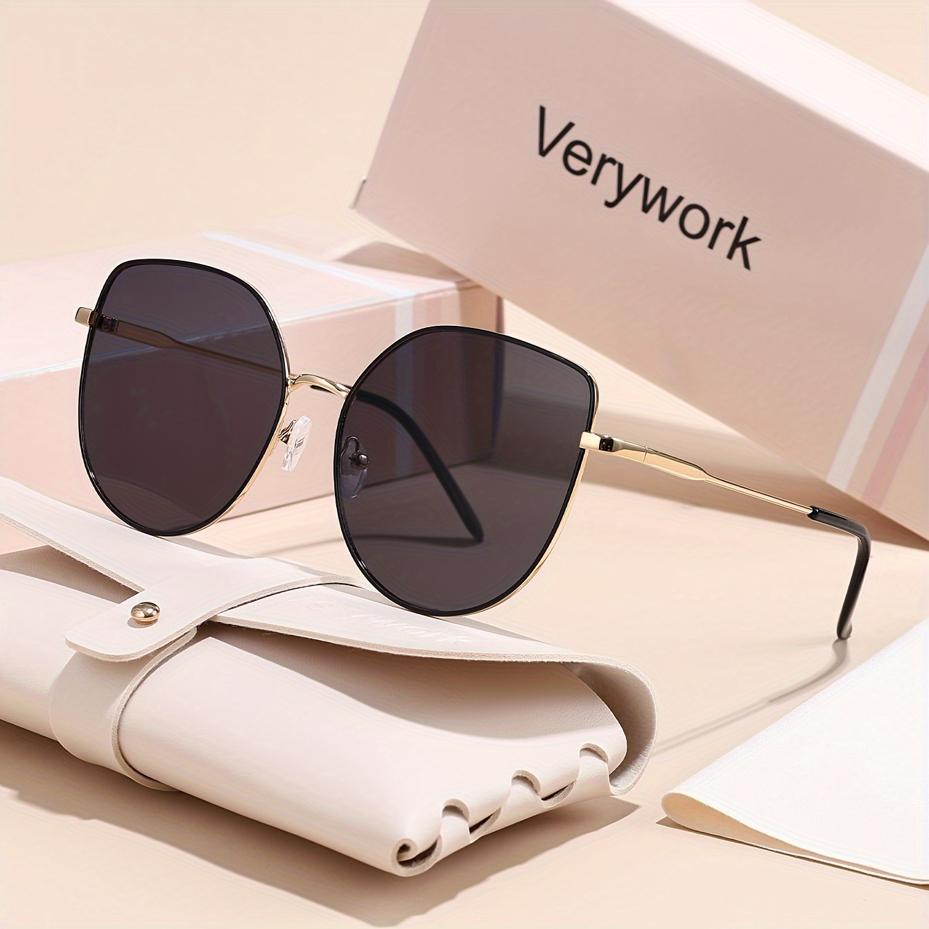 

Verywork Glasses For Women - High-quality, Anti-reflective Lens With Storage & Cleaning Cloth Included - Perfect Gift For Style Enthusiasts