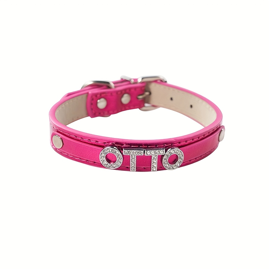 Personalized Customizable Rhinestone Collar for Pets, Name Display