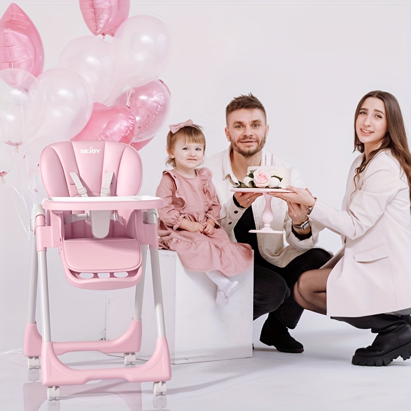 3-in-1 foldable baby high chair with removable seat tray