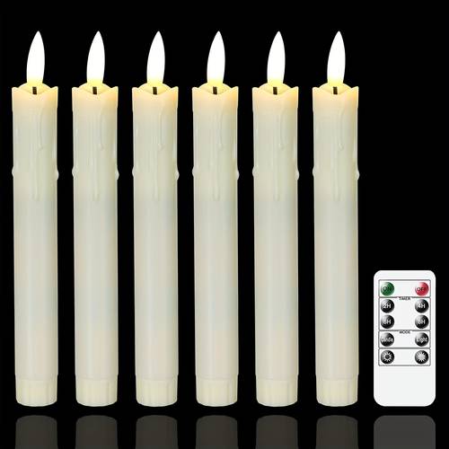 6pcs ivory teardrop led candle lights with 10 key remote battery powered flames wax effects home wedding christmas decor countertop candles teardrop candle design battery powered candles