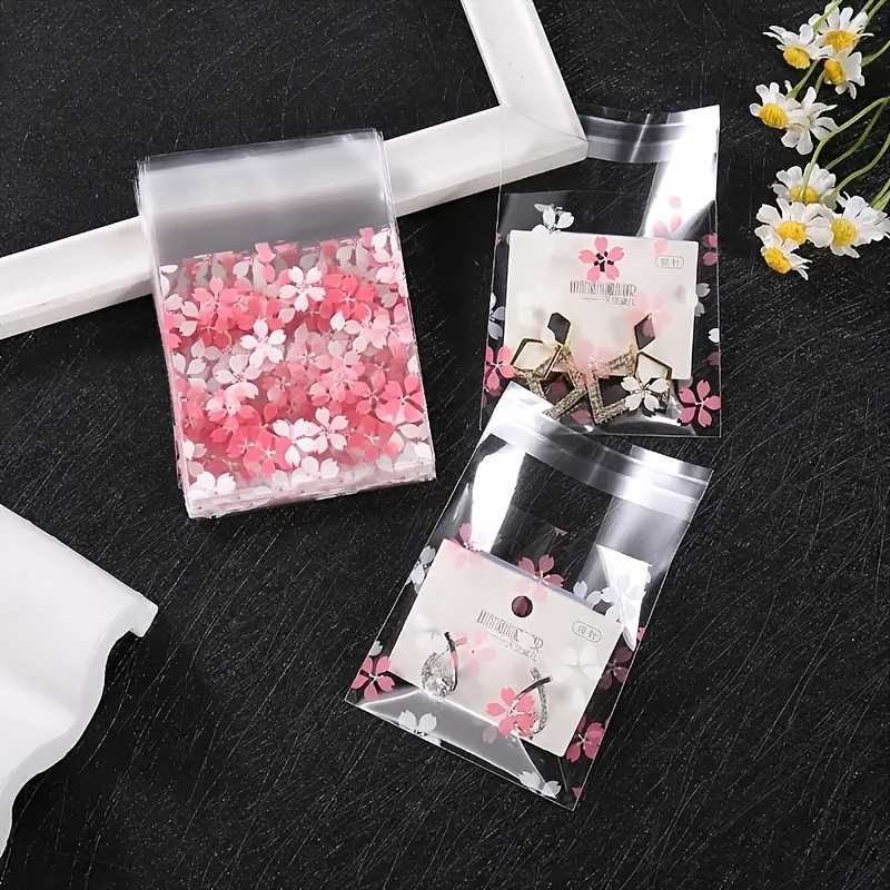 50pcs Cherry Blossom Design Self-Sealing Bags