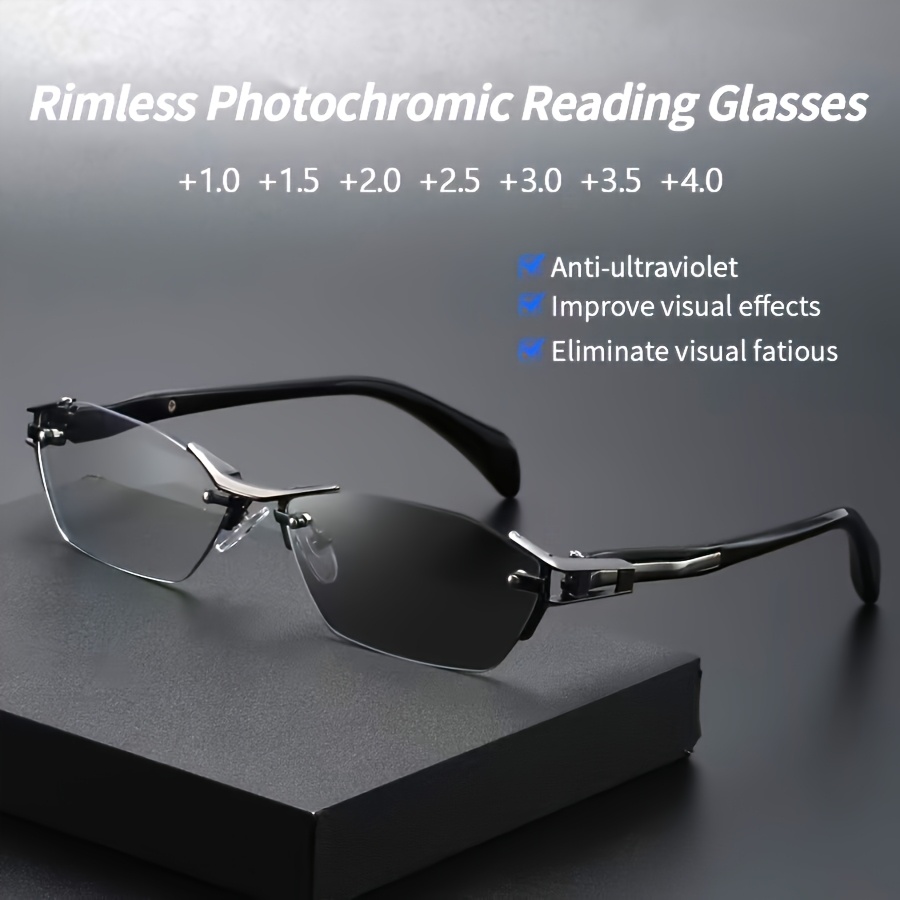 3 pairs of mens   glasses frameless cut edges stainless steel frames high definition anti   optical lenses   4 0   daily commuting and office use valentines day gift fashionable beach supplies retro style premium frames durable eyewear vision   stylish eyewear Product details 0