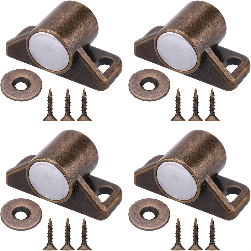 TEMU 4 piezas de cierres magnéticos para puertas, imanes para puertas de gabinetes con tornillos para cierre de gabinetes de cocina, correderas,