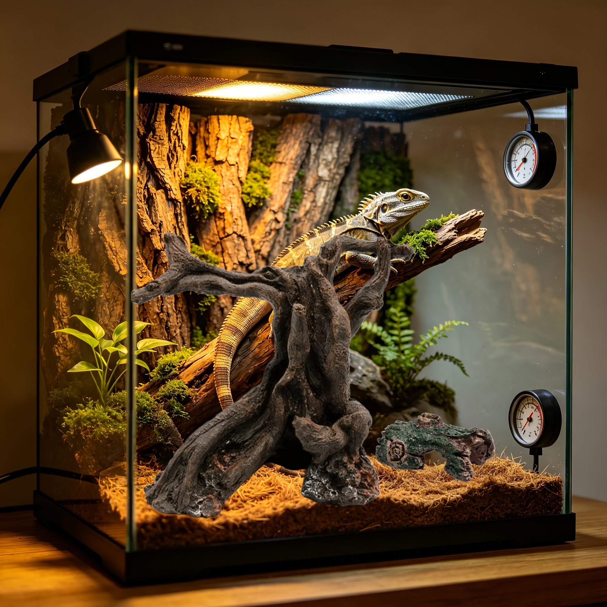 2pcs Fish Tank Cave Tree Bark Micro Landscape Ornaments