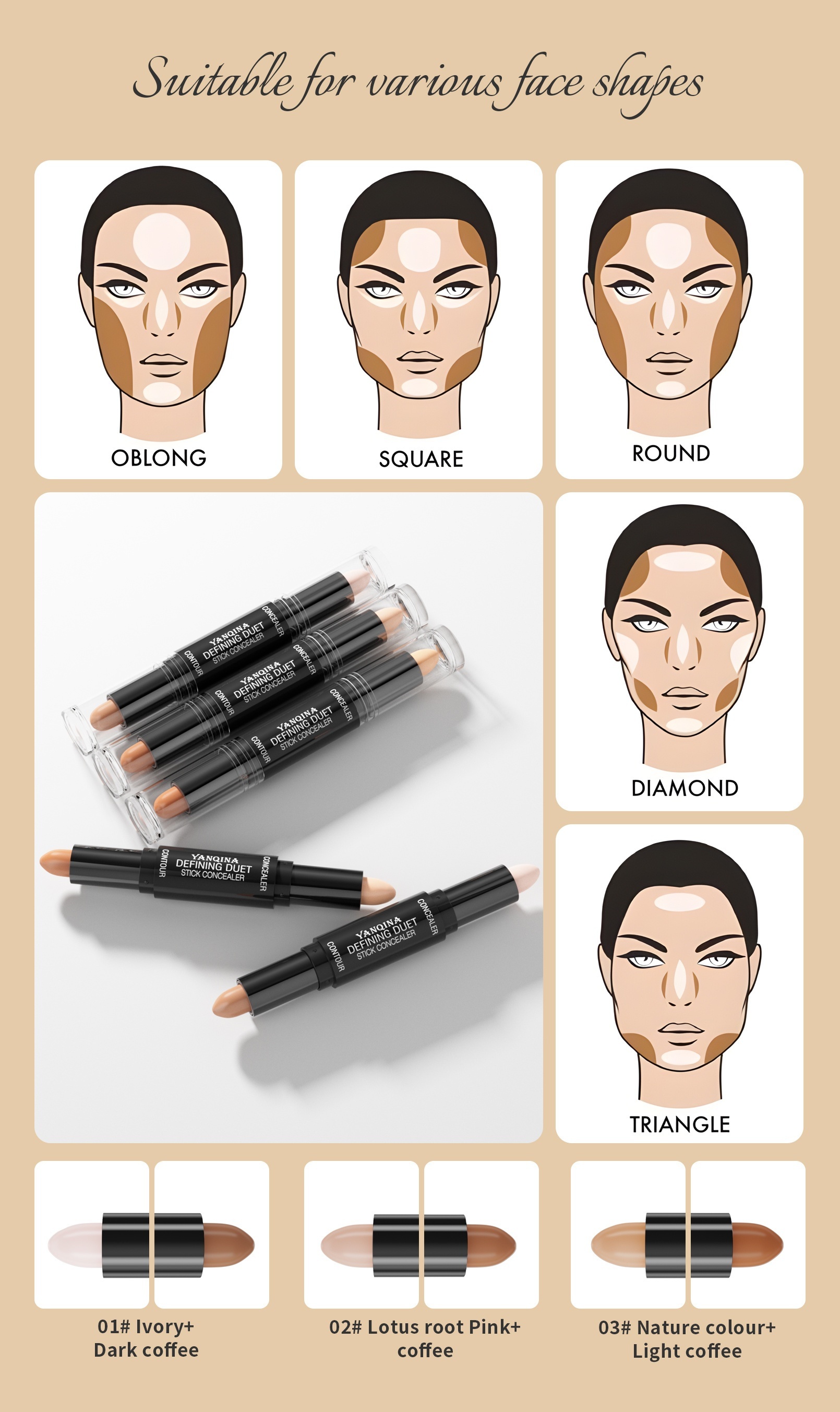 1 Body Makeup Shading Stick Foundation Cream Concealer Stick - Temu