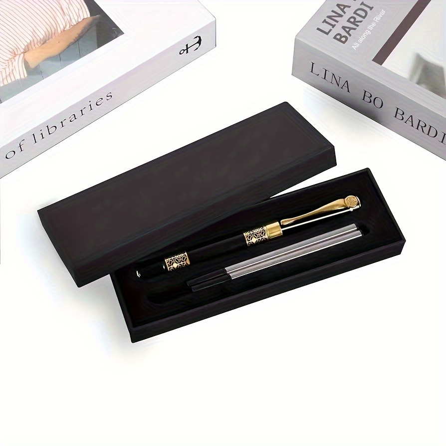 Image of Customized Product 1pc Pen And 2pcs Pen Refills Gift Box, Width 0.5mm Professional Administrative Gift Pen. Fancy Gifts For Men And Women, Elegant Festival Gifts