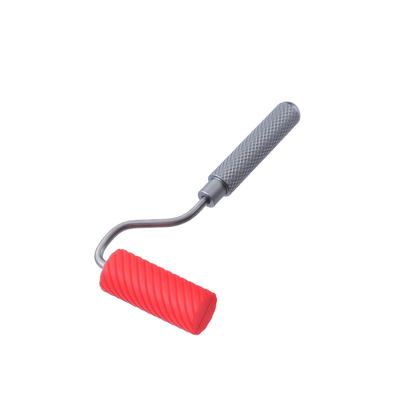 E-shop Kompakter Mini-Kleberoller mit Spiralnut für gleichmäßige Anwendung, mit rutschfestem, geripptem Griff, für Holzverkleidung und Projekte, 133 mm