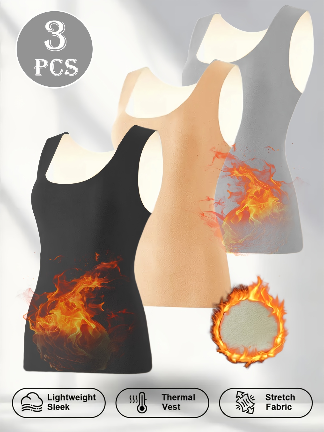WEAREWE Women's Loose Fit Tank Tops - U-Neck Sleeveless Tunic Tees For Summer - View #5