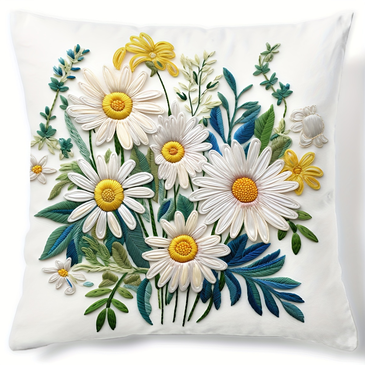 

1pc, Digital Printed Pillowcase With Plant And Flower Patterns