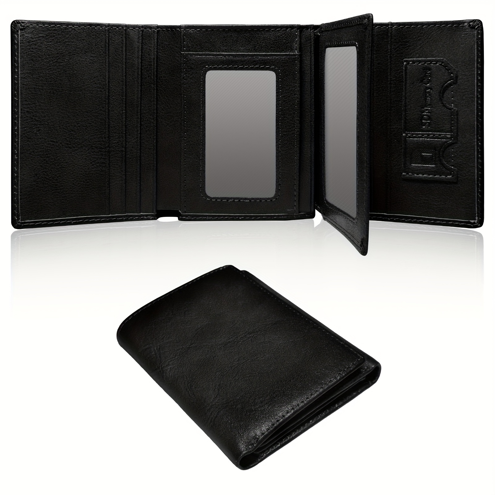 TEMU Wallets , Trifold Wallets For Men Genuine Large Rfid Blocking 10 And 3 Id Gifts For Men,