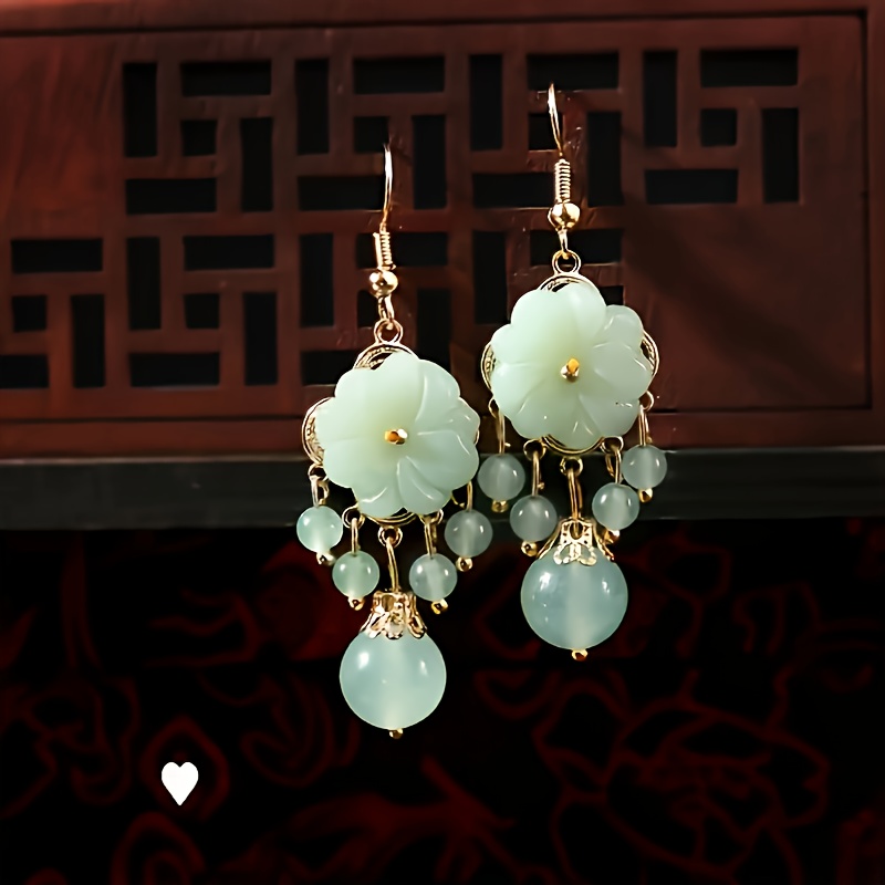 

1 Pair Of Earrings With Floral Patterns Inlaid In Daily Clothing, Party Accessories, And High-quality Jewelry