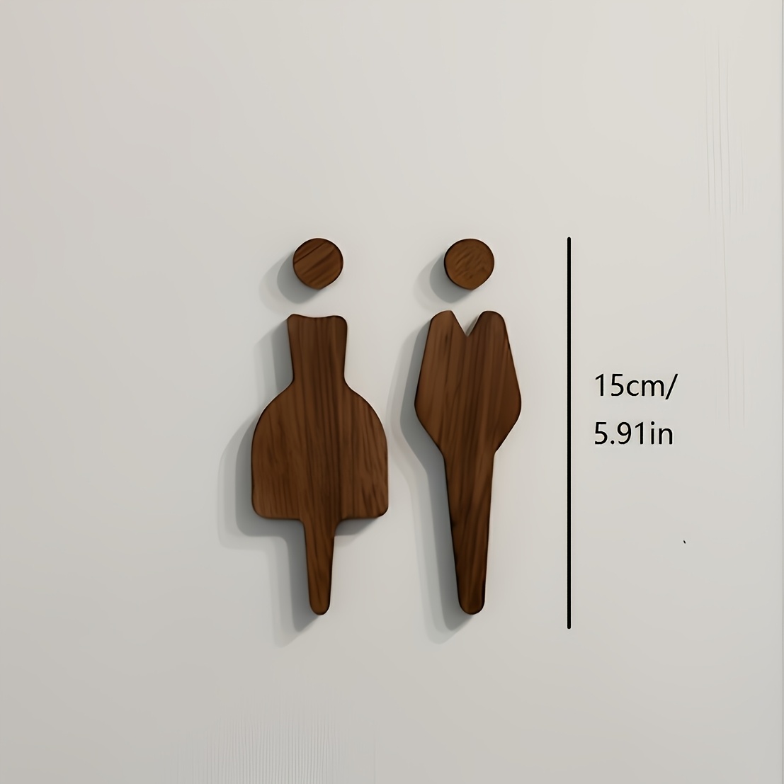 Creative Wooden Toilet Sign, Minimalist Male And Female Restroom Sign, Texture Brown Hotel Office Doorplate Decoration Ornaments