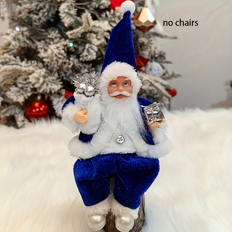 Image of Collectible Figurines A Mini 6- And White Sitting Posture Santa Christmas Decoration Ornament Figurines New Year Gift For Halloween Thanksgiving Christmas Decorations Collectible Figurines