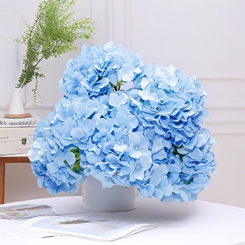 

6pcs Of Artificial , Flowers, With Stems, Real Touch Fake Hydrangea Bouquet, Interior Home Decoration For Wedding Decoration