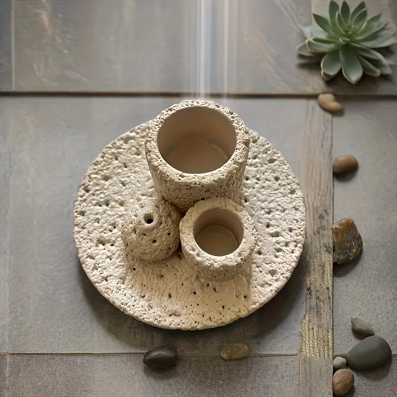 Image of 1 Resin Starry Sky Texture Design Incense Holder, Sage Stick Burning Tool, And Holder Set - Decor For Relaxation And Meditation