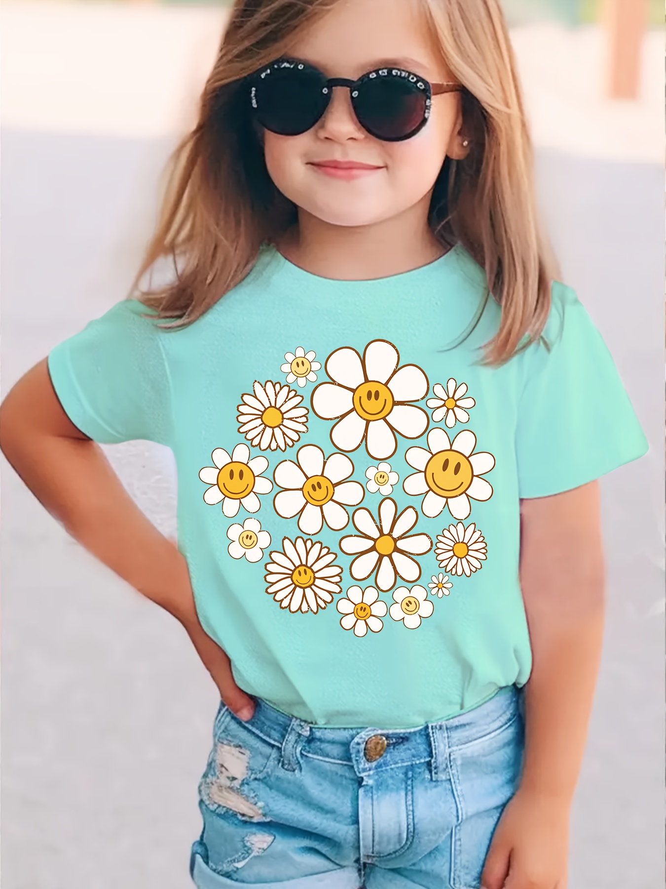 camiseta flores niñas elástica cuello Temu Guatemala