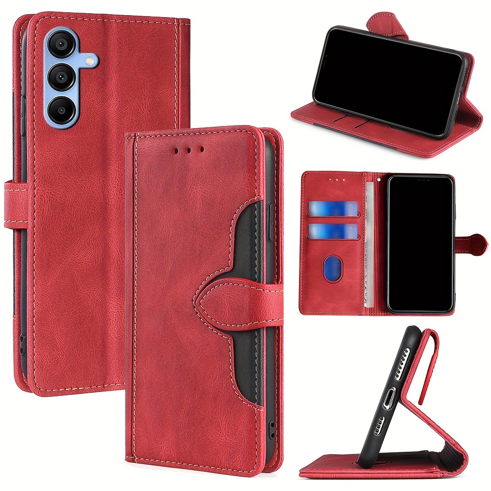 

Wallet Flip Cover A15, A55, A35 With A Straw Hat Design And Card Slot Support.