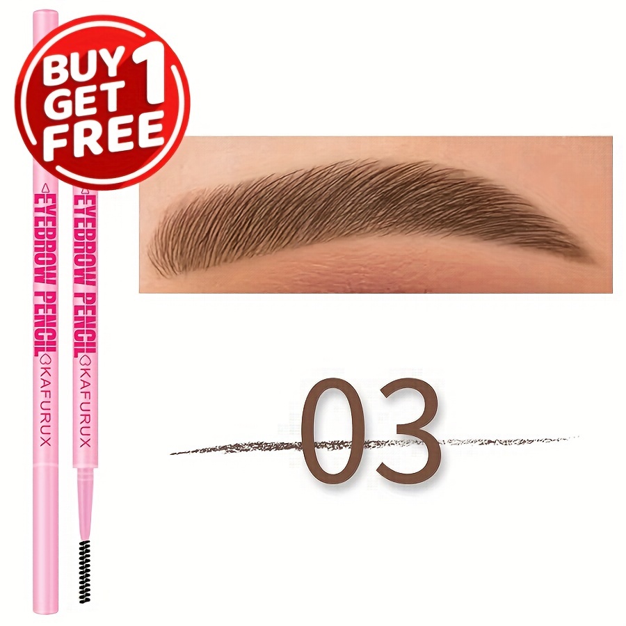 Image of Buy 1 Get 1 Free Eyebrow Pencil - Waterproof, Sweatproof, Long-lasting Makeup In Brown, & Black | Easy Application For Types