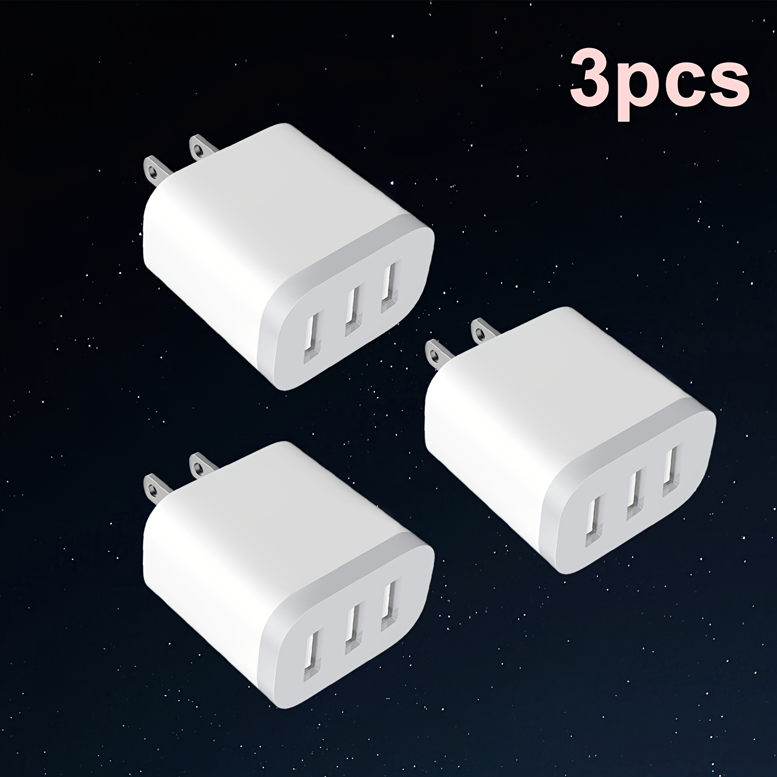 

Usb Wall Charger, Charger Adapter, 3 Port Quick Charger Plug Cube For Iphone 14 11 Pro Max 10 Se X Xs 8 Plus S22 S21 S20 Fast Charging Box Brick 4-pcs