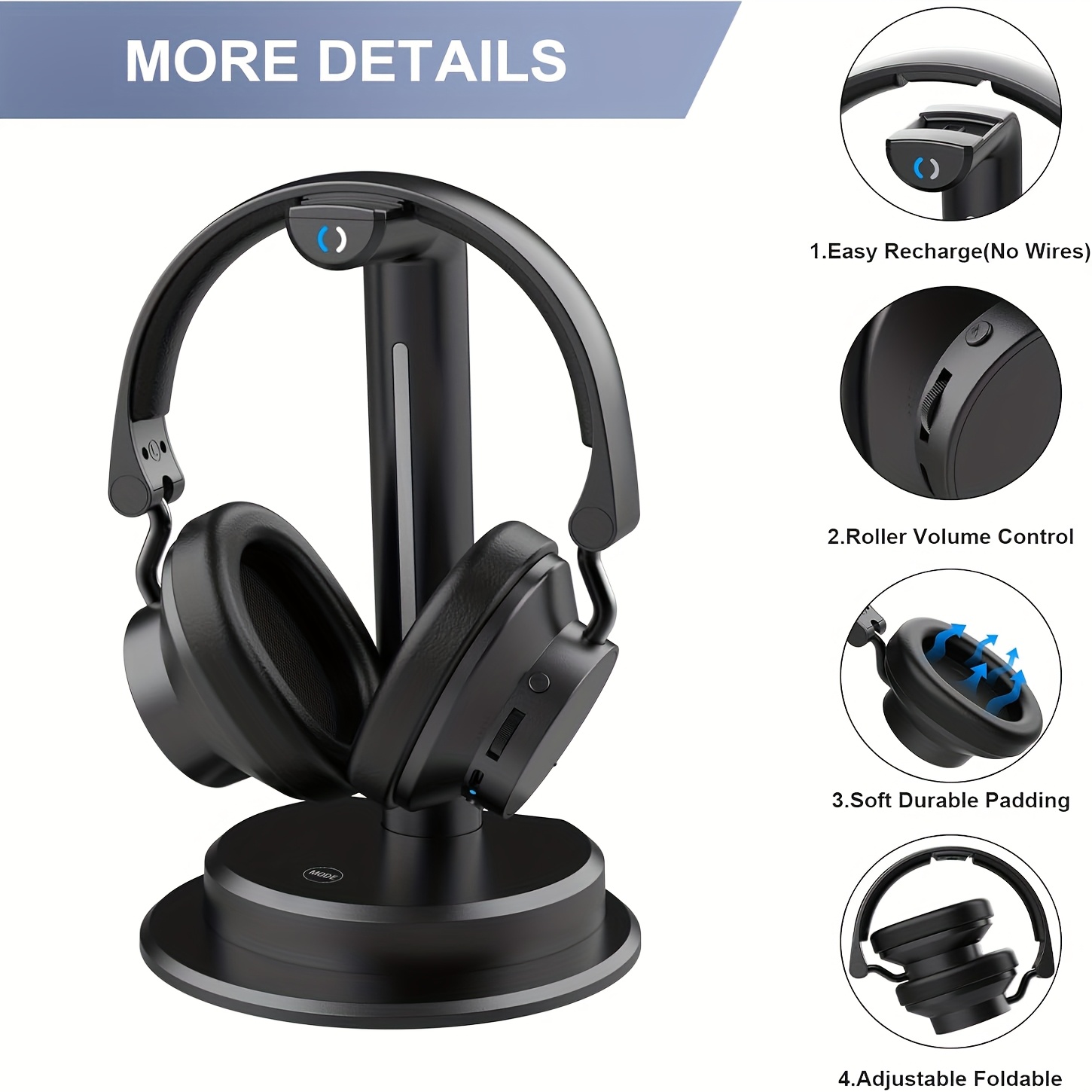 wireless headphones tv watching control Temu