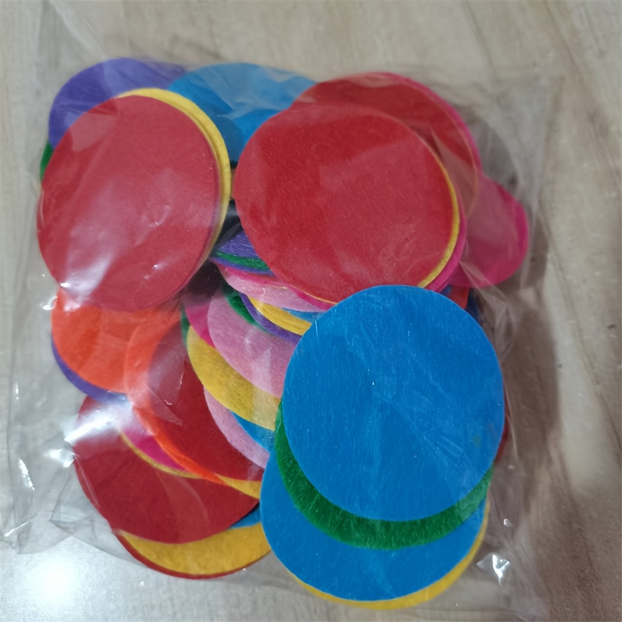 Image of 50pcs Mixed Color Felt Pieces Diameter 6cm 7cm 8cm (2.36inches 2.76inches 3.15inches) 0.5mm Thick Pad Discs Diy Handmade Felt Petals Blade Patches Materials Sewing Accessory