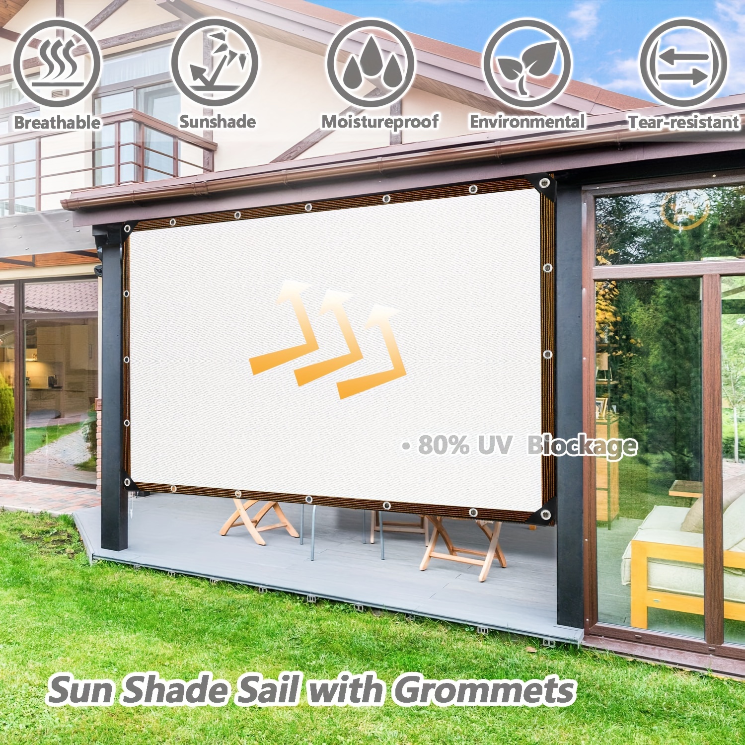 Schattenstoff 90% - 1,8x2,4 M, Sonnenschutznetz Für Pergola, Terrasse & Garten, Mit Ösen, UV-beständig