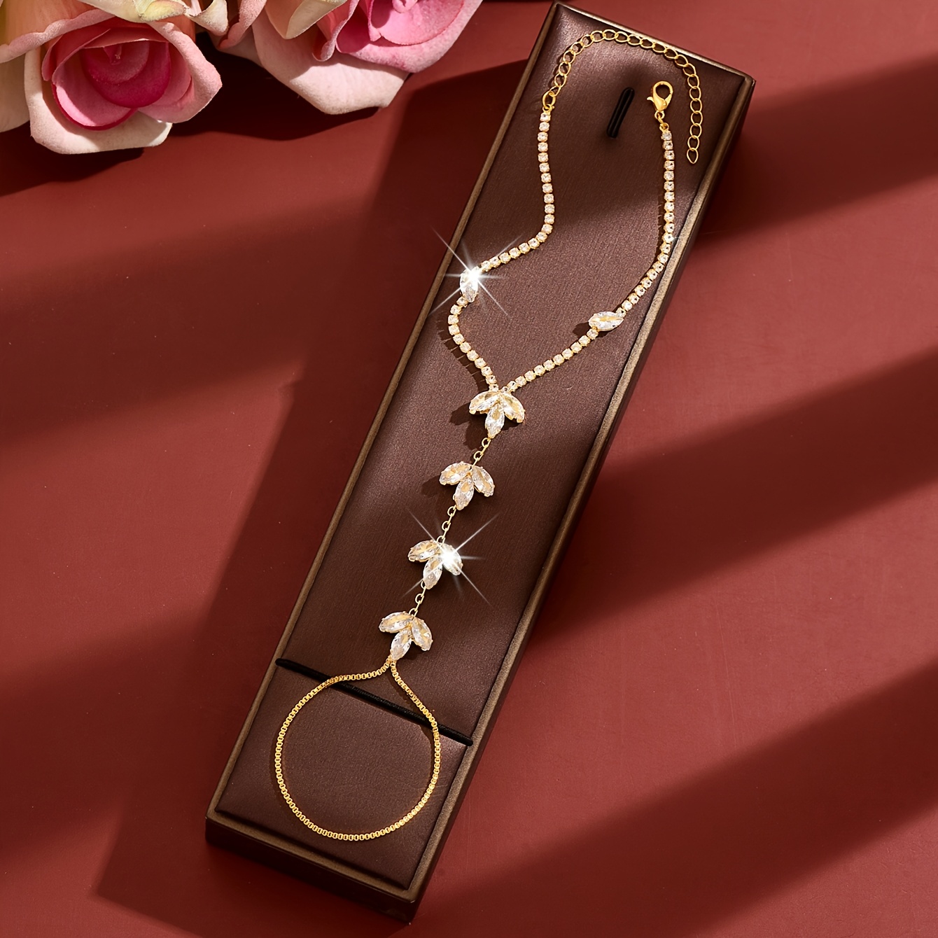 Elegant Leaf Shaped Wrist Chain for Parties and Holidays